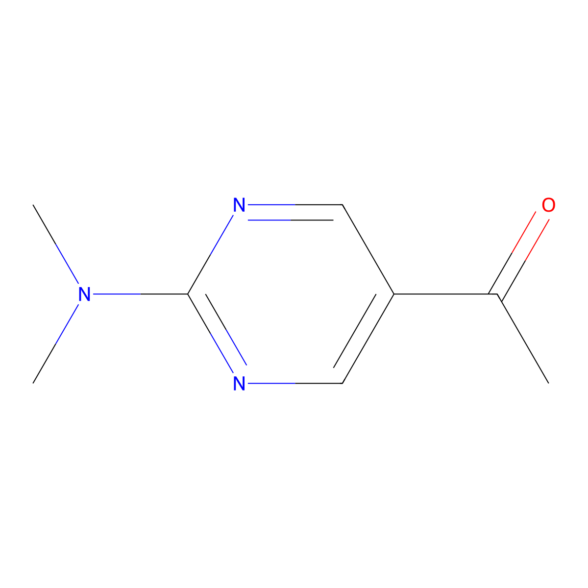 1-(2-(Dimethylamino)-5-pyrimidinyl)ethanone molecular structure, CAS 265107-46-8