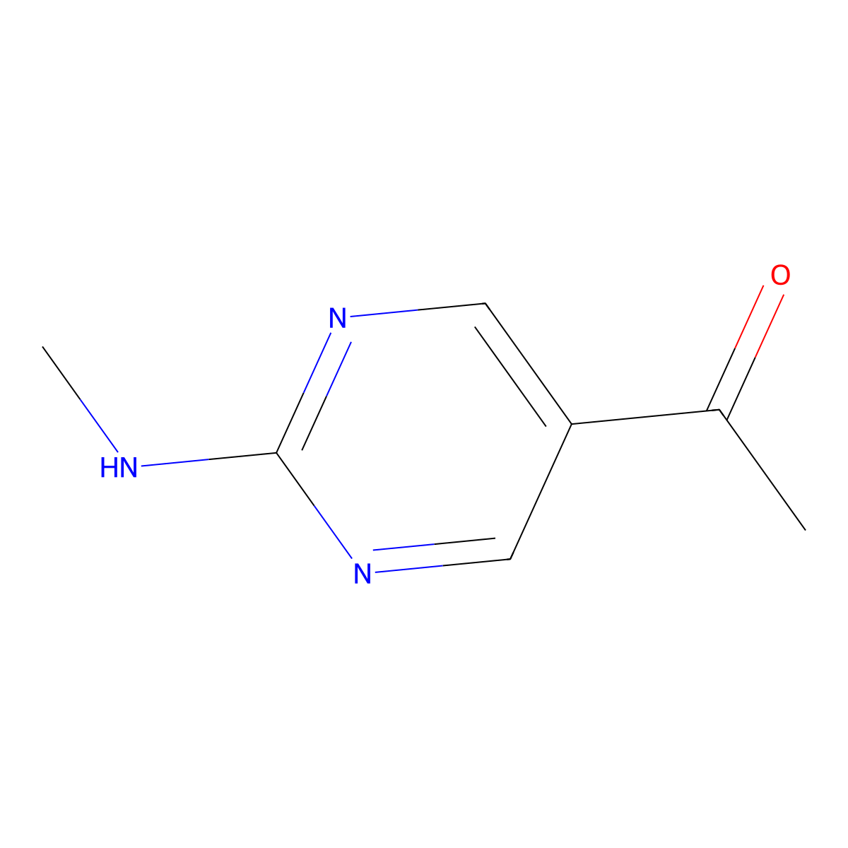 1-(2-(Methylamino)pyrimidin-5-yl)ethanone molecular structure, CAS 265107-49-1