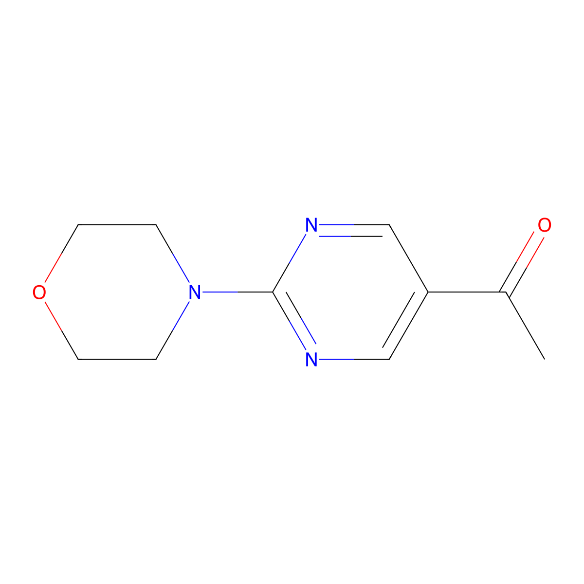 1-[2-(4-Morpholinyl)-5-pyrimidinyl]ethanone molecular structure, CAS 265107-51-5