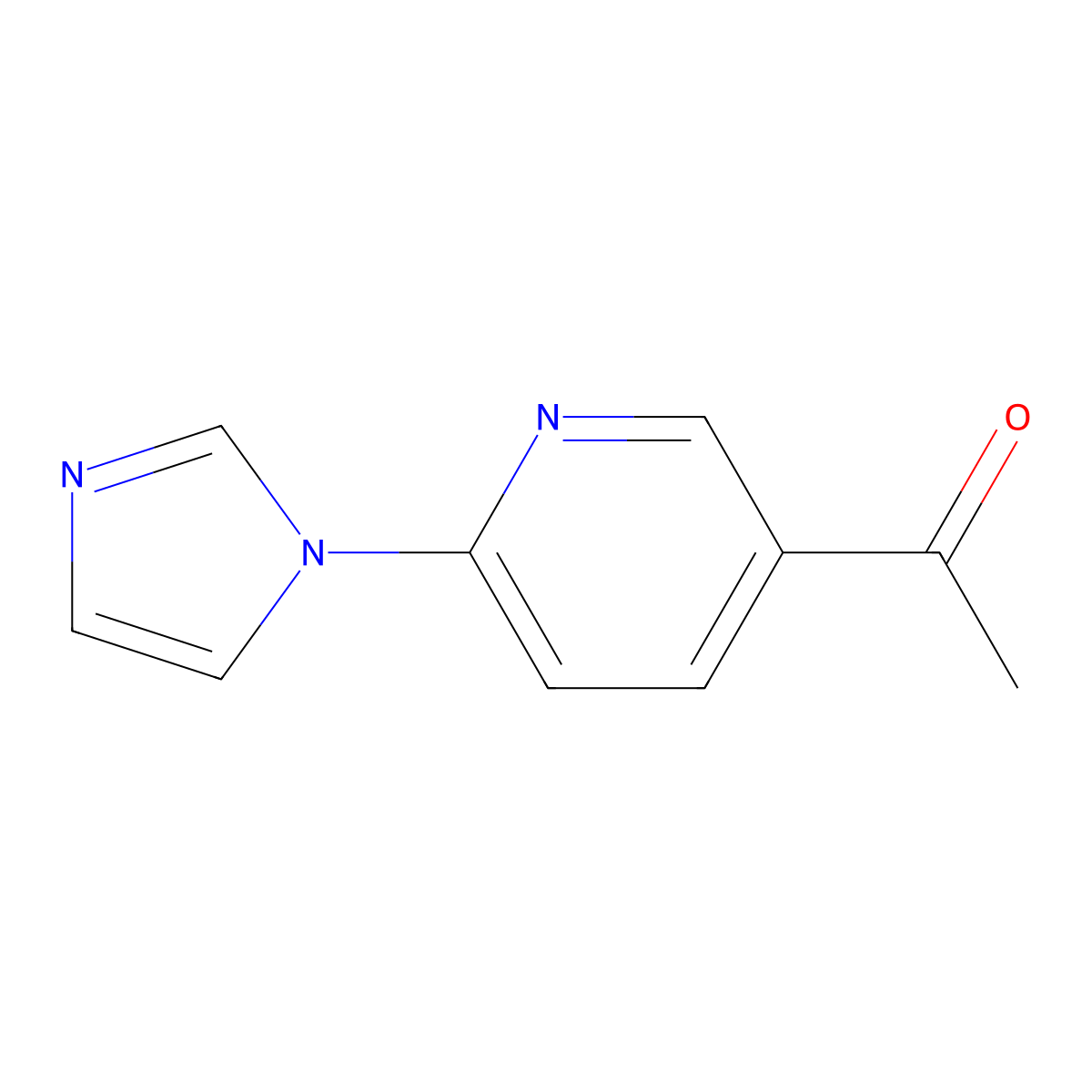 1-(6-(1H-imidazol-1-yl)pyridin-3-yl)ethan-1-one molecular structure, CAS 265107-80-0