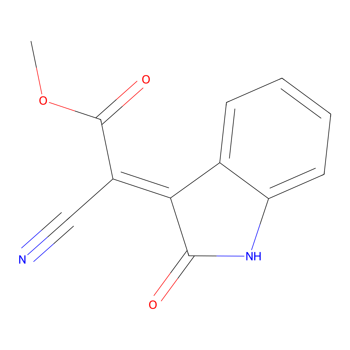 (Z)-Methyl 2-cyano-2-(2-oxoindolin-3-ylidene)acetate molecular structure, CAS 265107-81-1