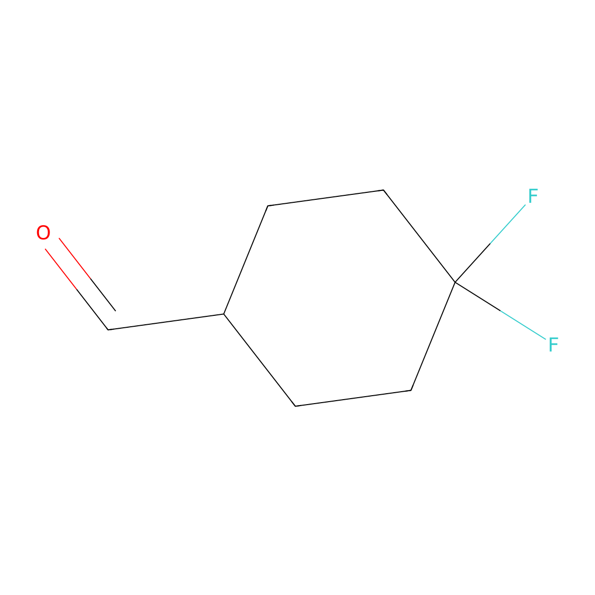 4,4-Difluorocyclohexane-1-carbaldehyde molecular structure, CAS 265108-36-9