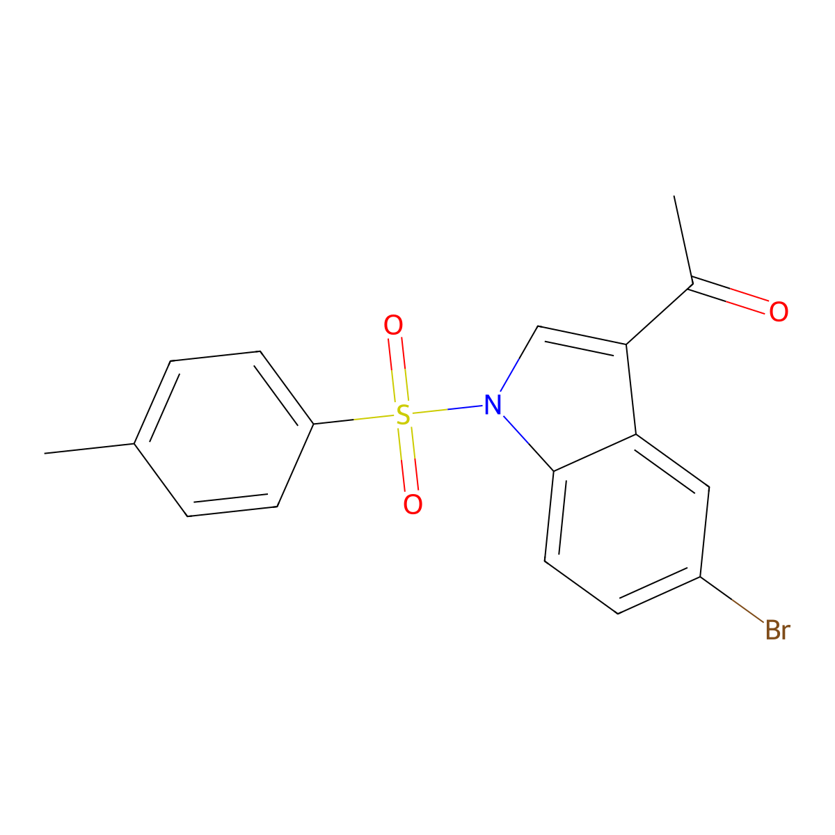 1-(5-bromo-1-tosyl-1H-indol-3-yl)ethanone molecular structure, CAS 265111-01-1