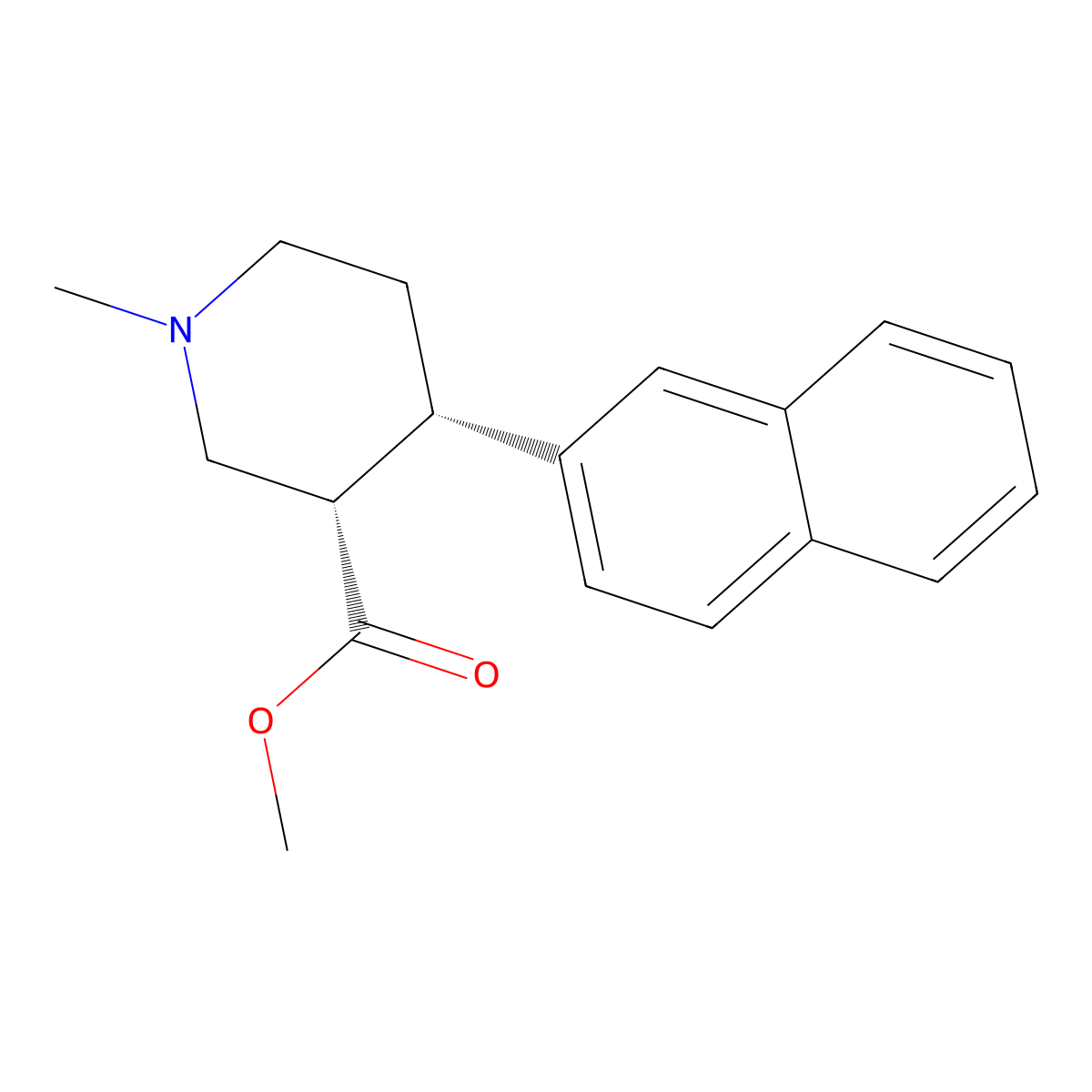 (3S,4S)-Methyl 1-methyl-4-(naphthalen-2-yl)piperidine-3-carboxylate molecular structure, CAS 265112-64-9
