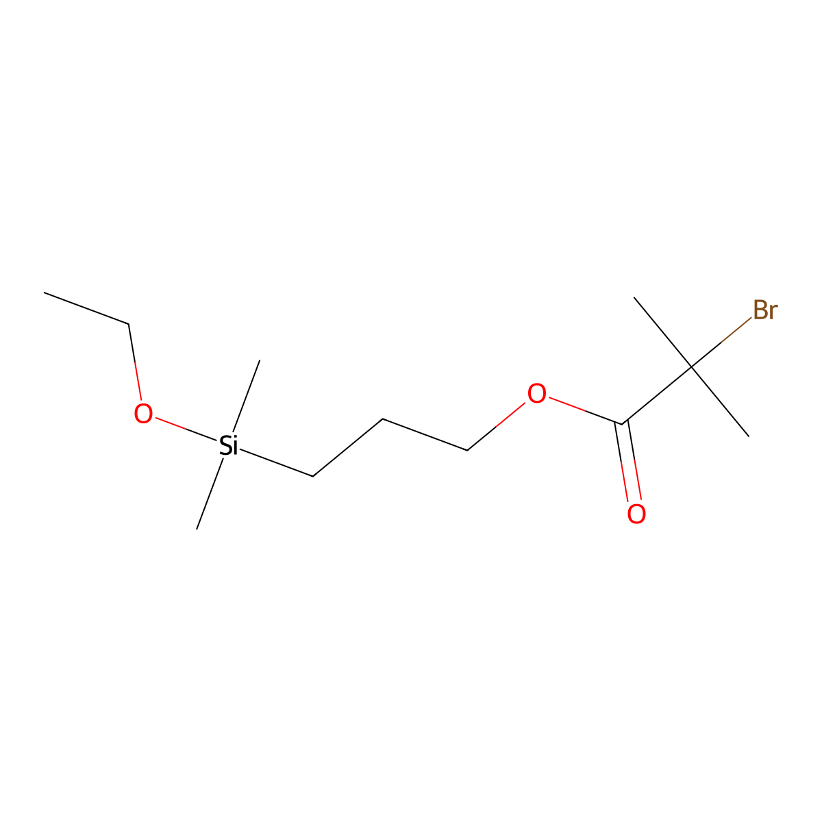 3-[Ethoxy(dimethyl)silyl]propyl 2-bromo-2-methylpropanoate molecular structure, CAS 265119-86-6