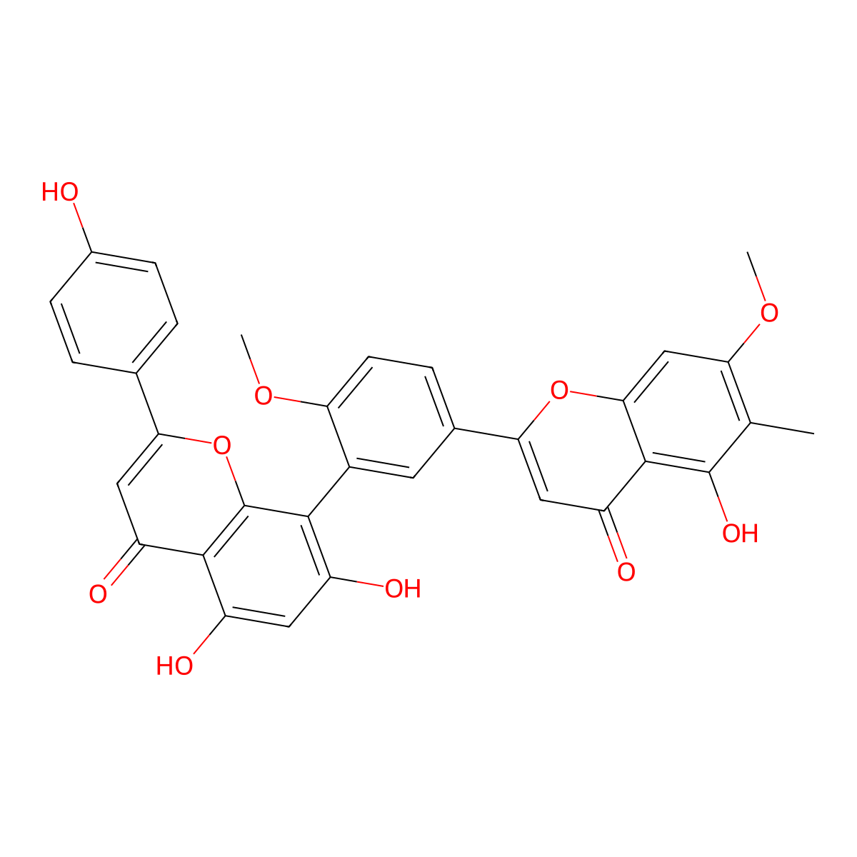 Taiwanhomoflavone A molecular structure, CAS 265120-00-1