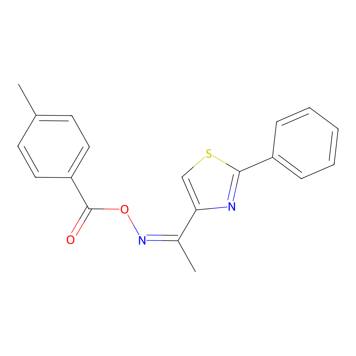 1-(2-Phenyl-4-thiazolyl)ethanone O-(4-methylbenzoyl)oxime molecular structure, CAS 265126-60-1