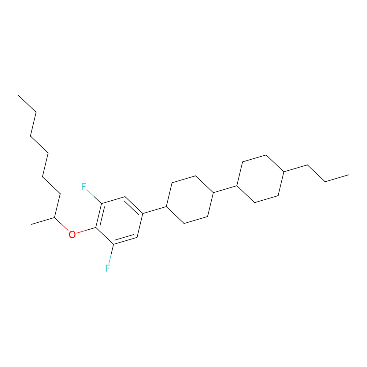 1,3-Difluoro-2-(1-methylheptoxy)-5-[4-(4-propylcyclohexyl)cyclohexyl]benzene molecular structure, CAS 2651273-76-4
