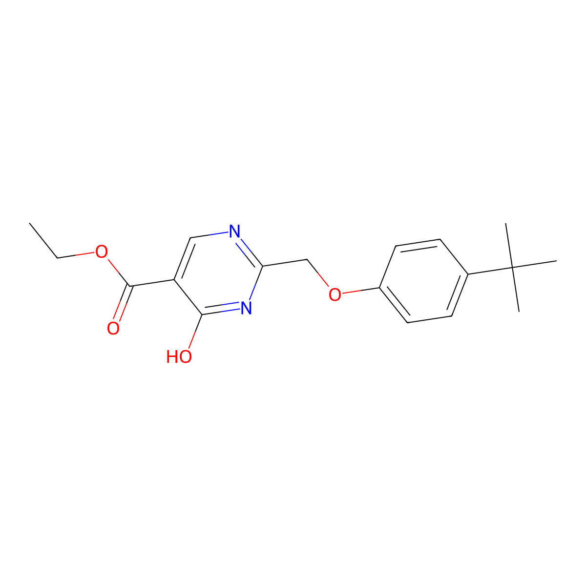 Ethyl 2-[[4-(1,1-dimethylethyl)phenoxy]methyl]-1,6-dihydro-6-oxo-5-pyrimidinecarboxylate molecular structure, CAS 265130-18-5