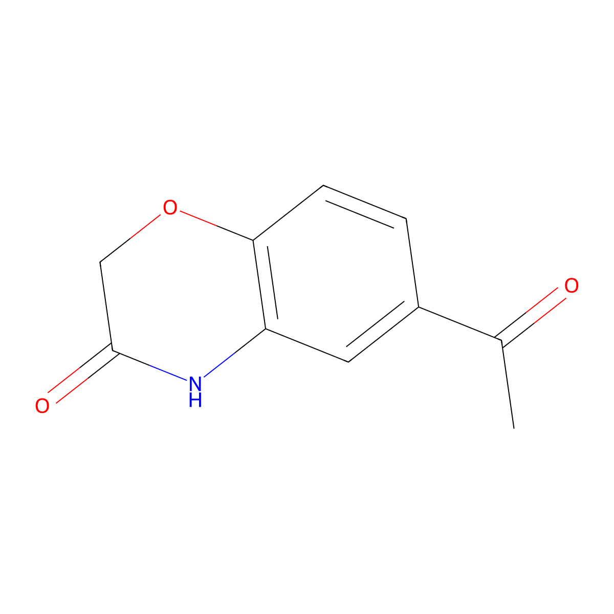 6-Acetyl-2H-1,4-benzoxazin-3(4H)-one molecular structure, CAS 26518-71-8