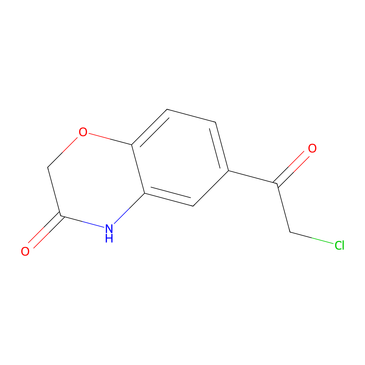 6-(2-chloroacetyl)-3,4-dihydro-2H-1,4-benzoxazin-3-one molecular structure, CAS 26518-76-3