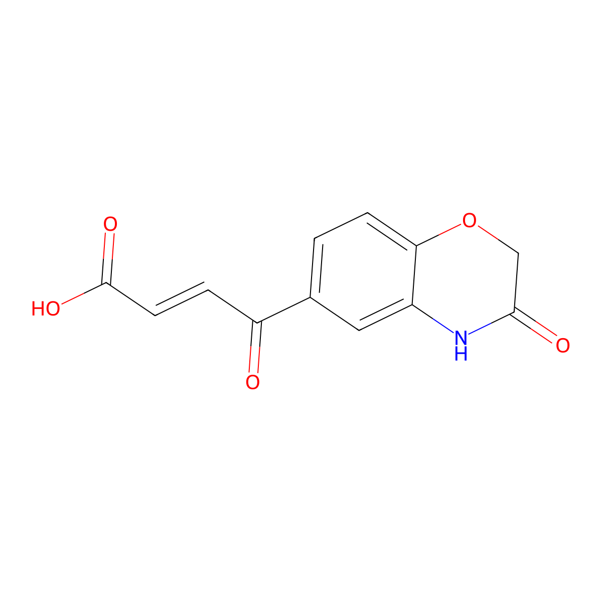 4-oxo-4-(3-oxo-3,4-dihydro-2H-1,4-benzoxazin-6-yl)-2-butenoic acid molecular structure, CAS 26518-87-6