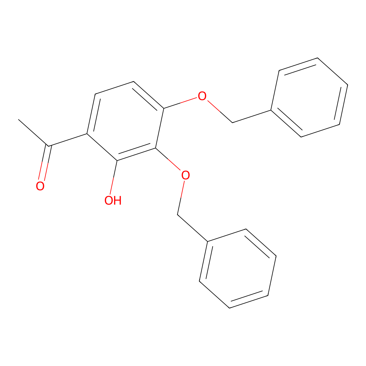1-(3,4-Bis(benzyloxy)-2-hydroxyphenyl)ethanone molecular structure, CAS 2652-27-9