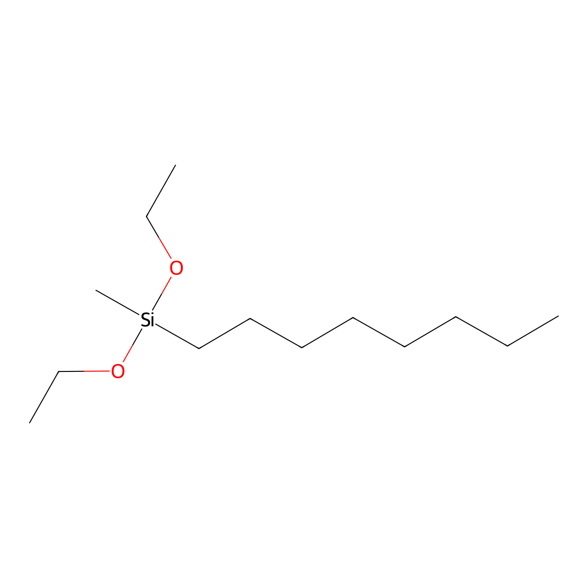 n-Octylmethyldiethoxysilane molecular structure, CAS 2652-38-2