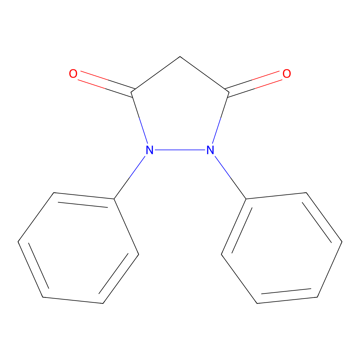 1,2-Diphenyl-3,5-pyrazolidinedione molecular structure, CAS 2652-77-9