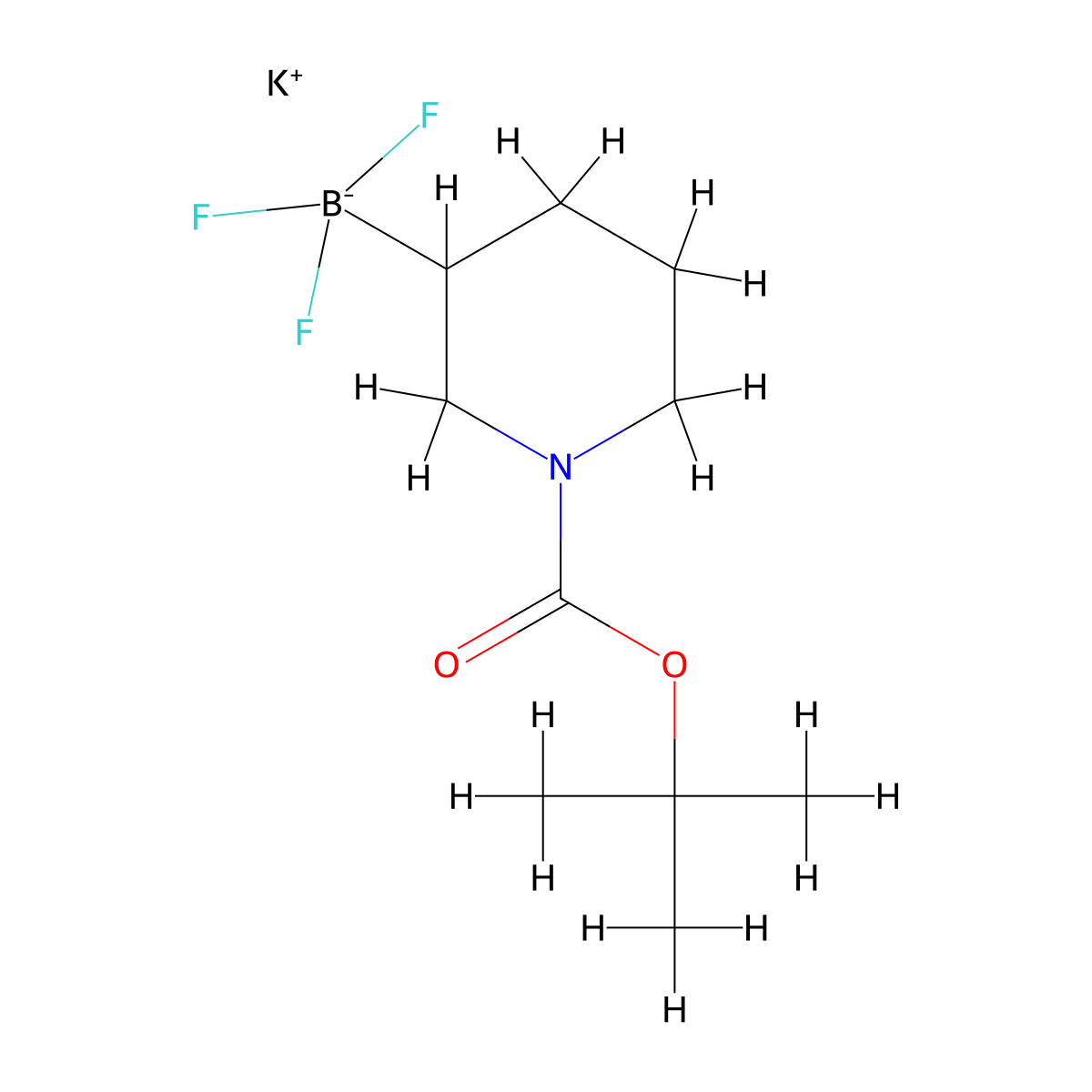 Potassium {1-[(tert-butoxy)carbonyl]piperidin-3-yl}trifluoroboranuide molecular structure, CAS 2652037-40-4