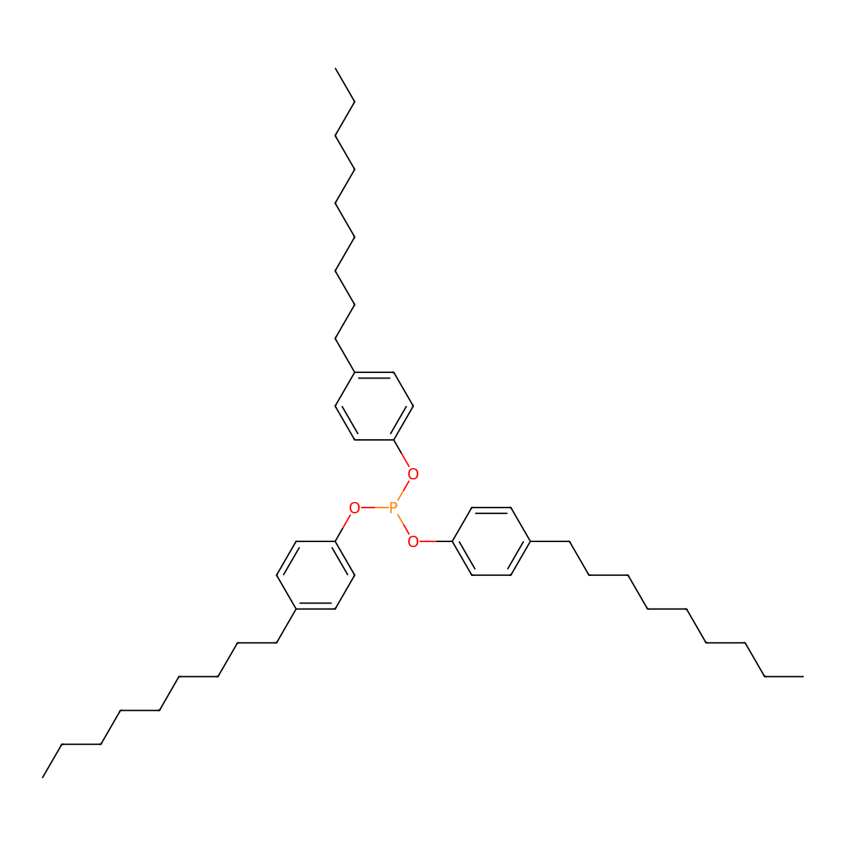 Tris(nonylphenyl)phosphite molecular structure, CAS 26523-78-4