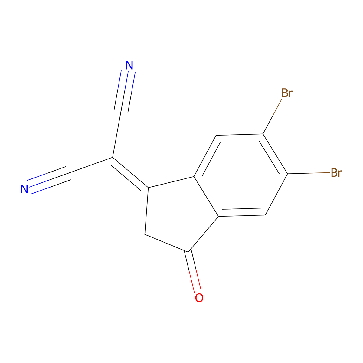 2-(5,6-Dibromo-3-oxo-2,3-dihydro-1H-inden-1-ylidene)malononitrile molecular structure, CAS 2652583-73-6