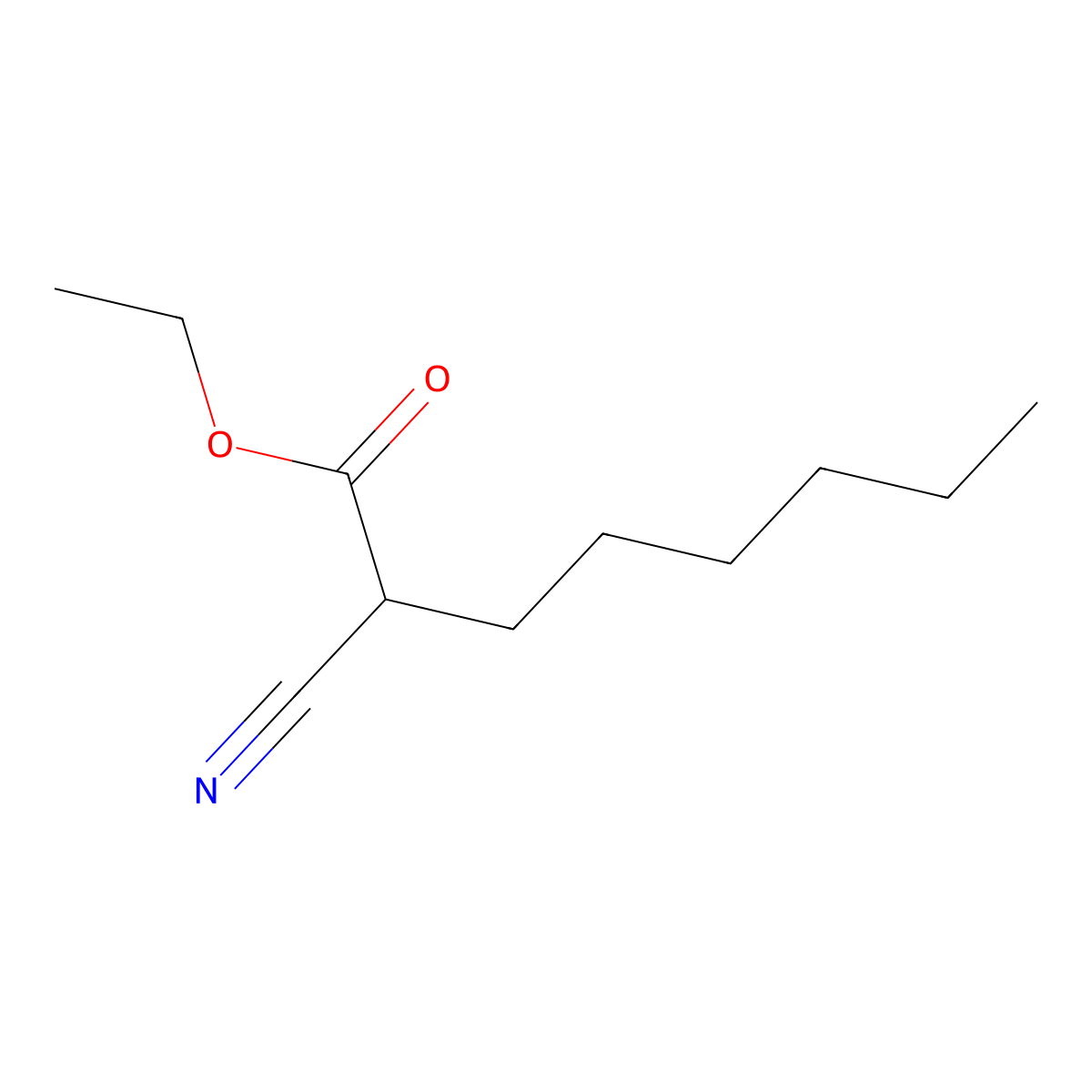 Ethyl 2-cyanooctanoate molecular structure, CAS 26526-76-1
