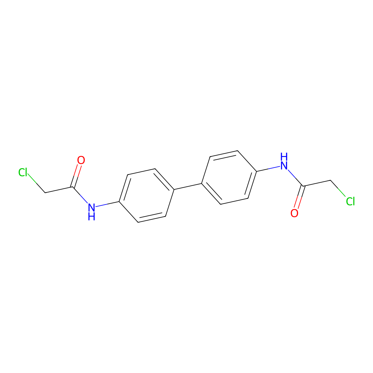 N,N'-biphenyl-4,4'-diylbis(2-chloroacetamide) molecular structure, CAS 2653-11-4