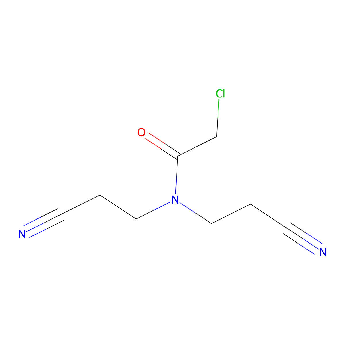 2-chloro-N,N-bis(2-cyanoethyl)acetamide molecular structure, CAS 26530-34-7