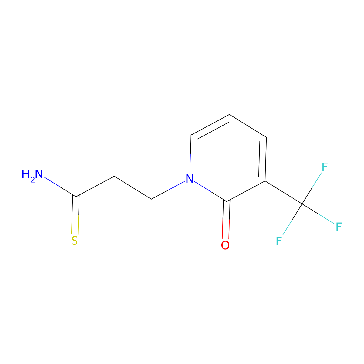 3-[2-Oxo-3-(trifluoromethyl)pyridin-1(2H)-yl]propanethioamide molecular structure, CAS 265314-18-9