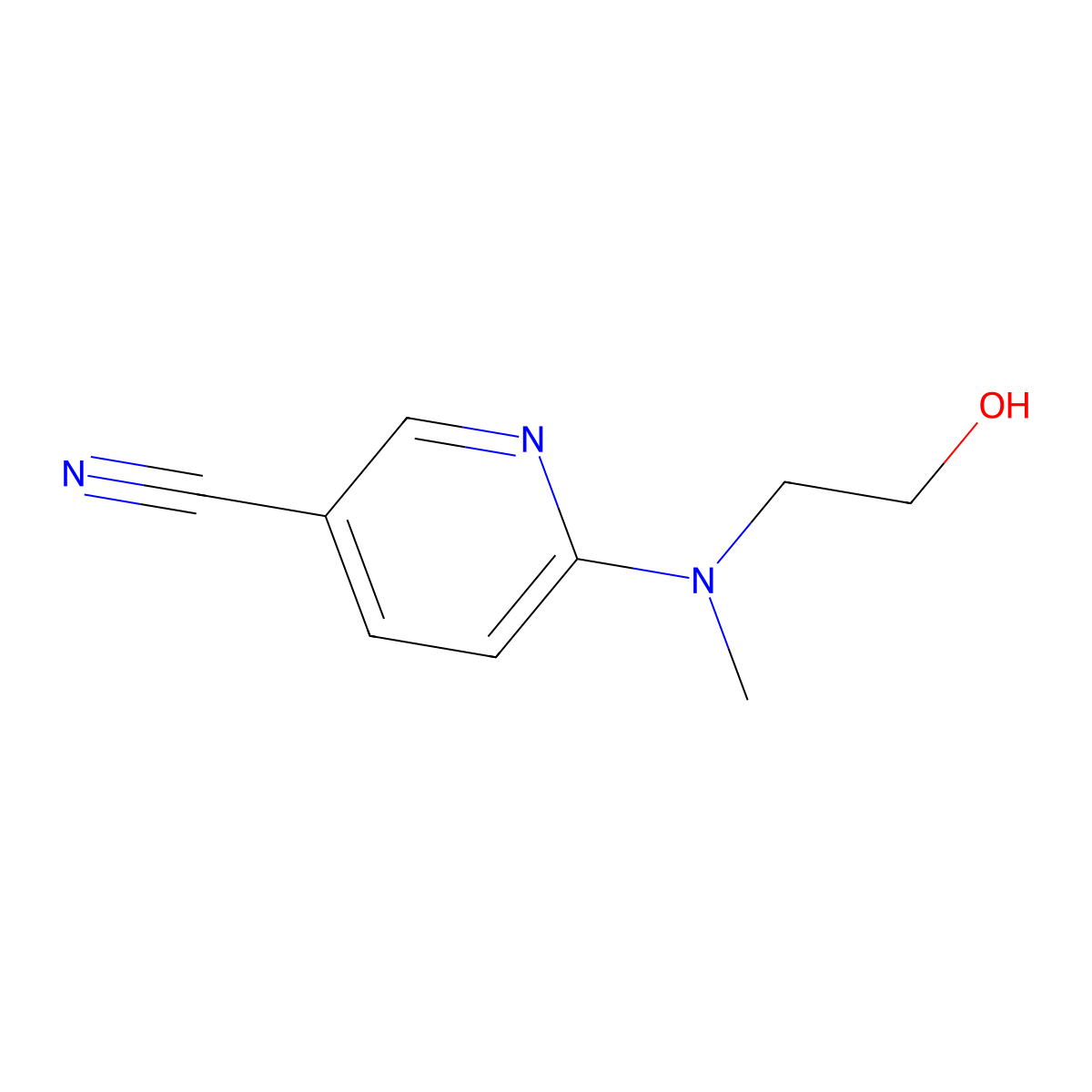 6-[(2-Hydroxyethyl)(methyl)amino]pyridine-3-carbonitrile molecular structure, CAS 265314-32-7