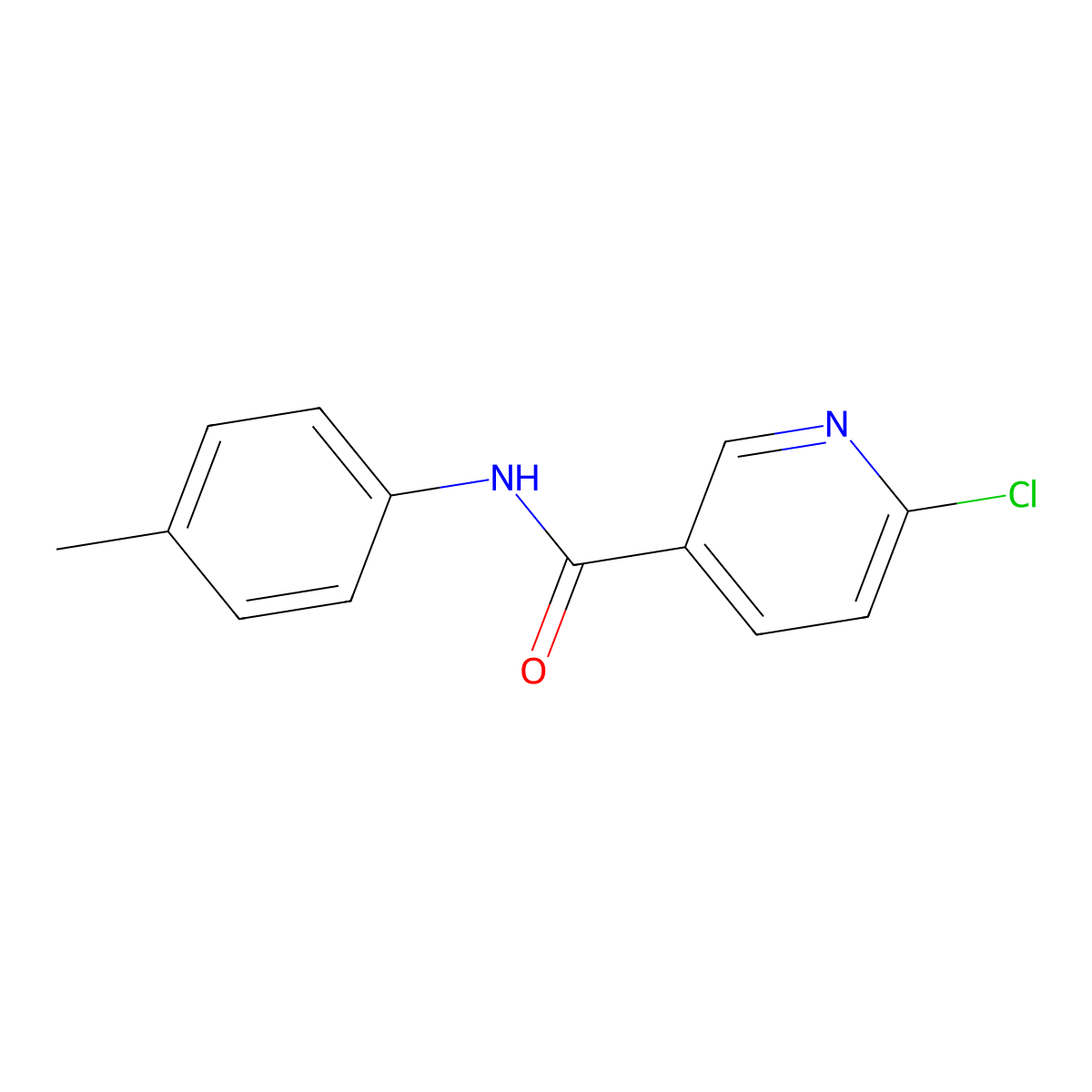 6-chloro-N-(4-methylphenyl)pyridine-3-carboxamide molecular structure, CAS 265314-51-0