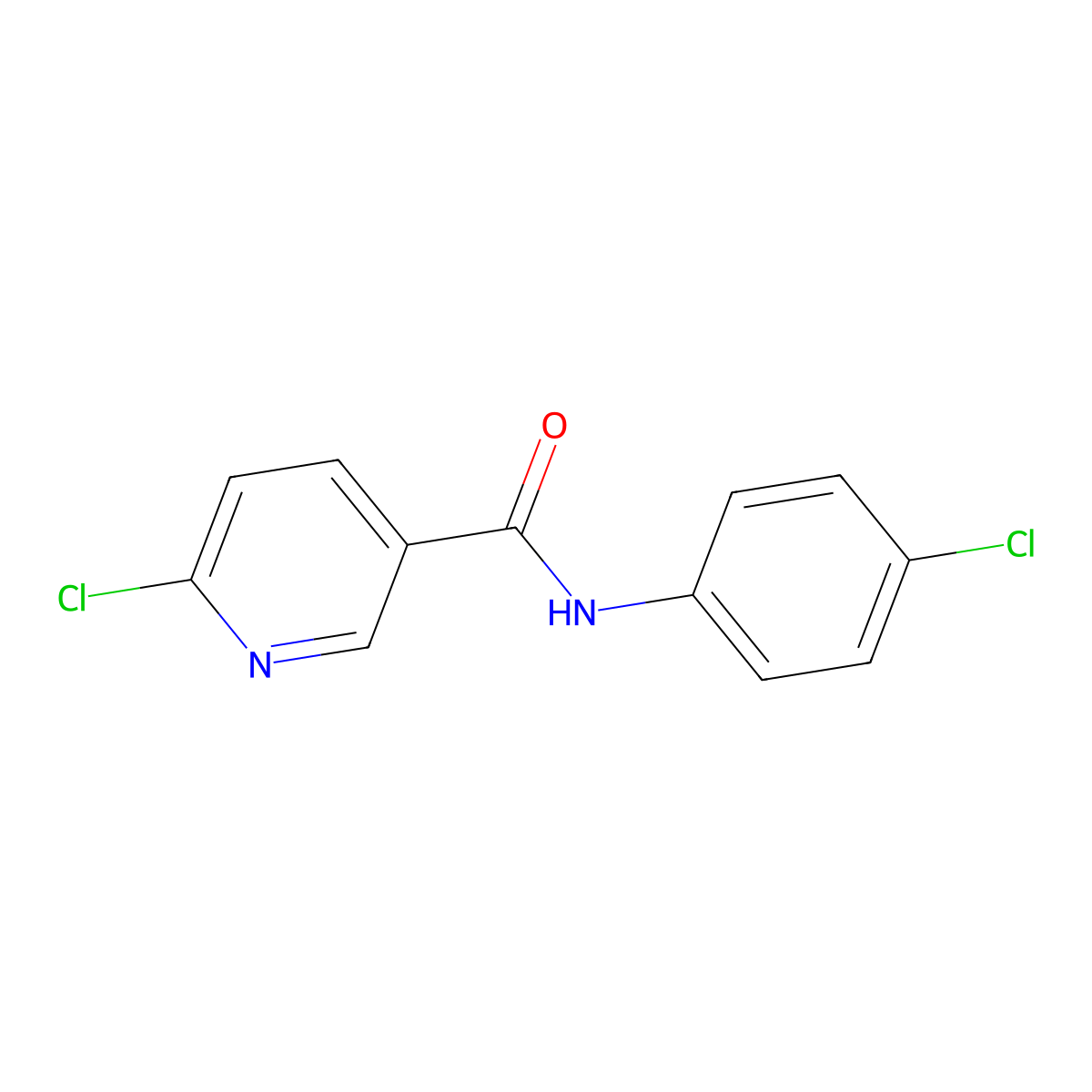 6-chloro-N-(4-chlorophenyl)pyridine-3-carboxamide molecular structure, CAS 265314-52-1