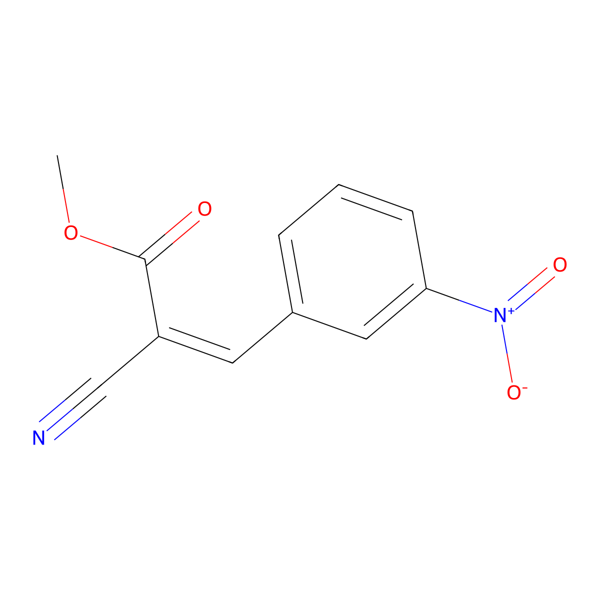 2-Propenoic acid, 2-cyano-3-(3-nitrophenyl)-, methyl ester molecular structure, CAS 265315-57-9