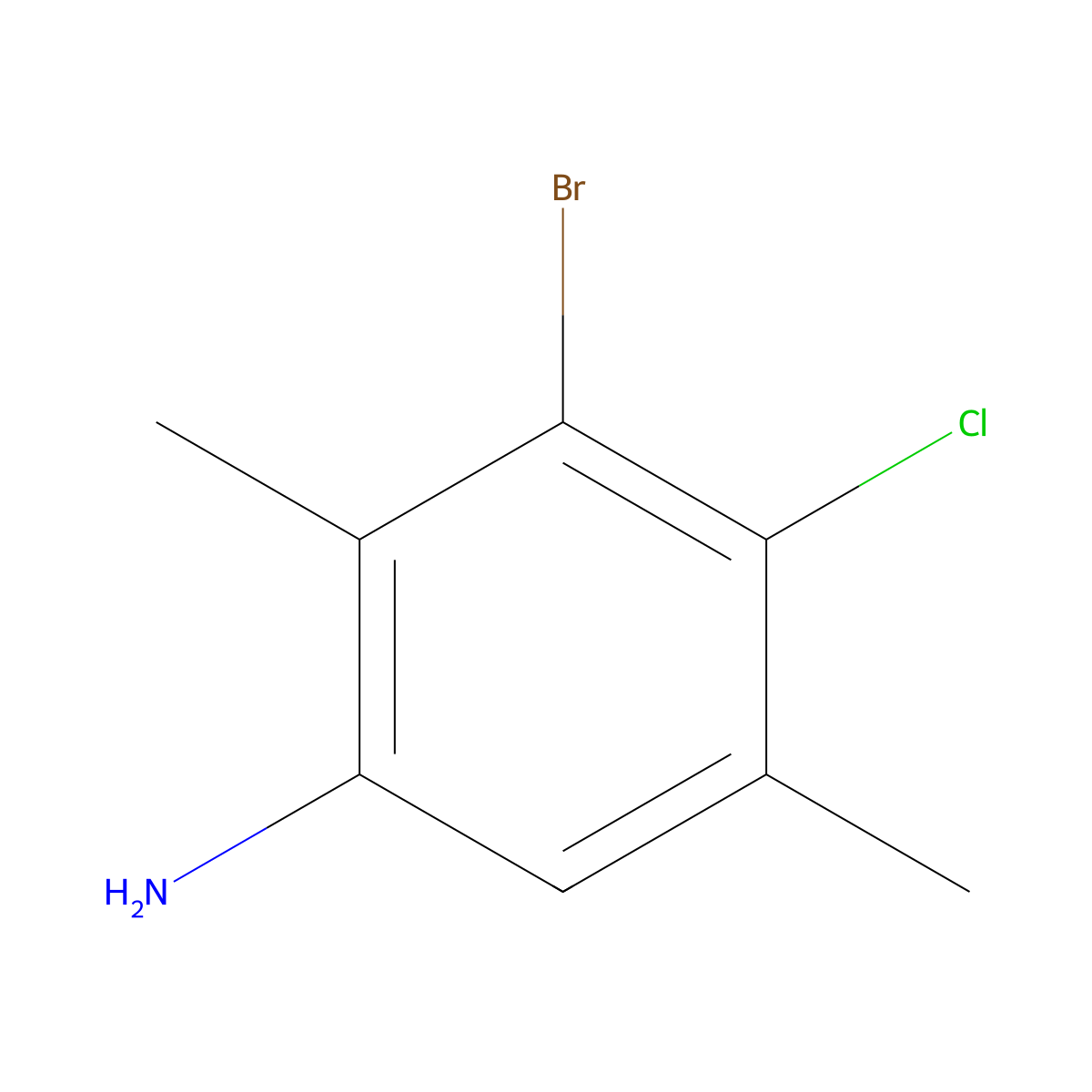 3-Bromo-4-chloro-2,5-dimethylaniline molecular structure, CAS 2653202-48-1