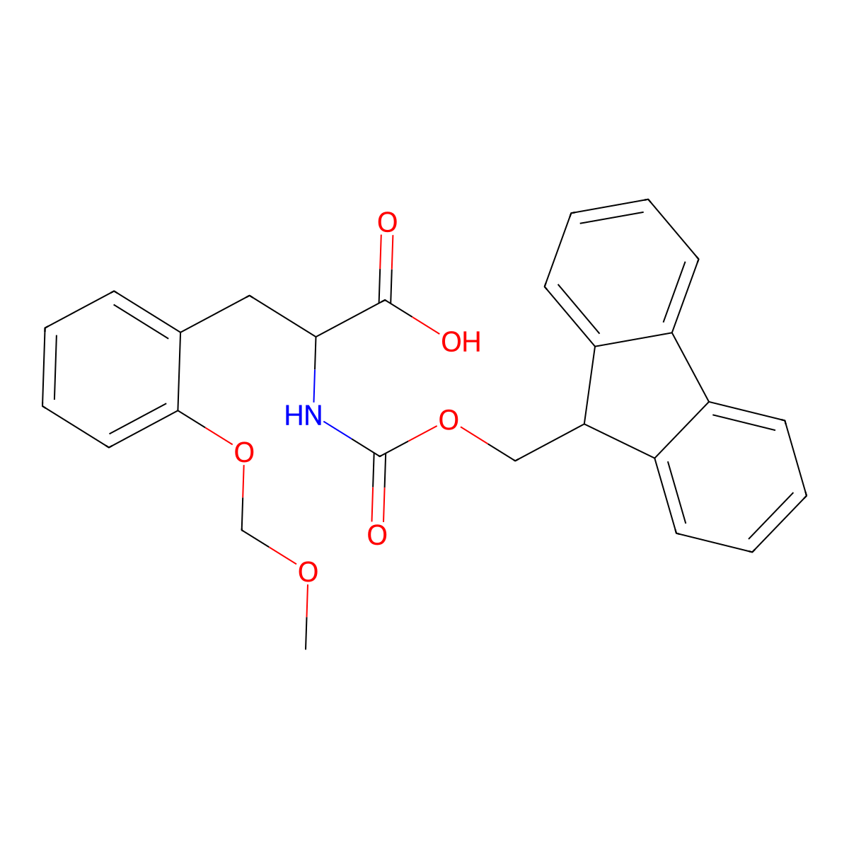 2-({[(9H-fluoren-9-yl)methoxy]carbonyl}amino)-3-[2-(methoxymethoxy)phenyl]propanoic acid molecular structure, CAS 265321-26-4