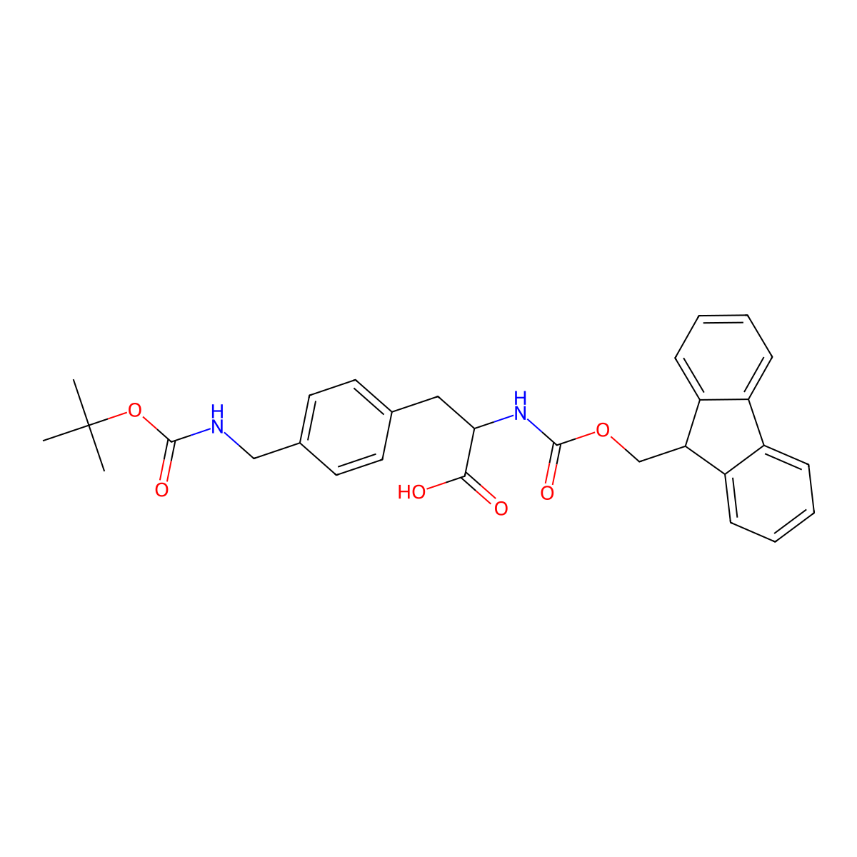 Fmoc-L-4-Aminomethylphe(Boc) molecular structure, CAS 265321-39-9