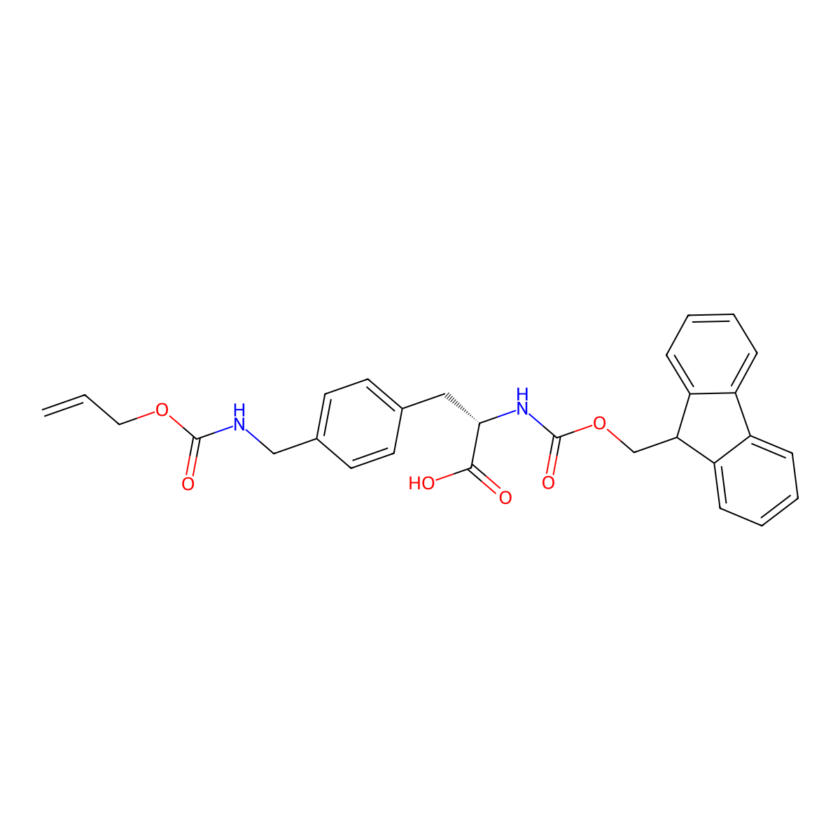 Fmoc-4-Aminomethyl-Phe(Alloc)-OH molecular structure, CAS 265321-40-2
