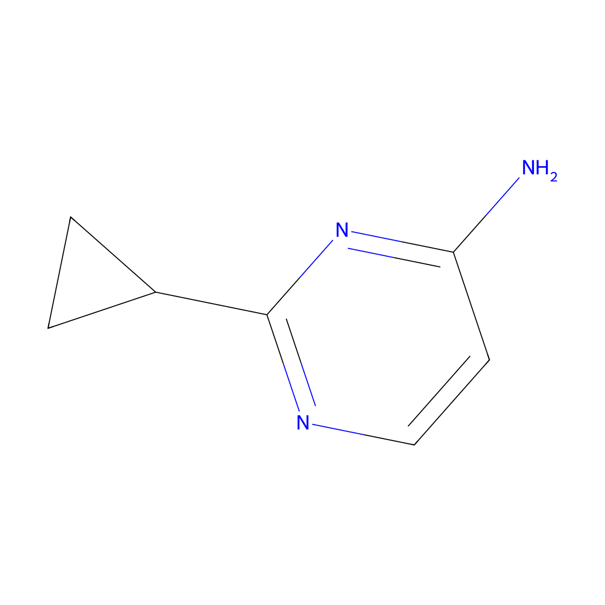 2-Cyclopropylpyrimidin-4-amine molecular structure, CAS 265324-26-3