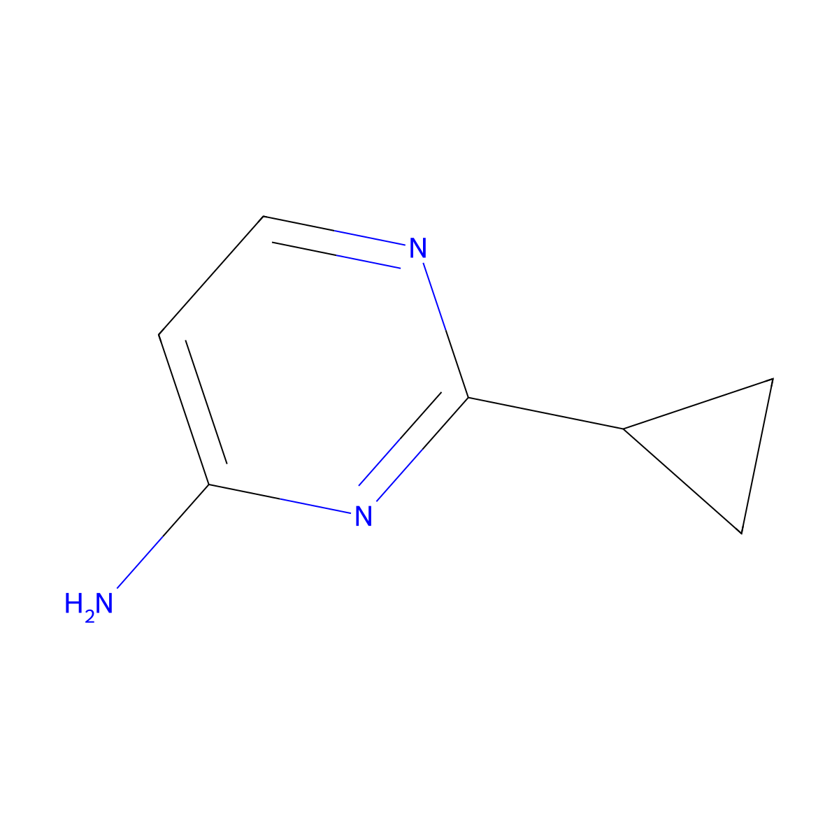 2-Cyclopropylpyrimidin-4-amine molecular structure, CAS 265324-26-3