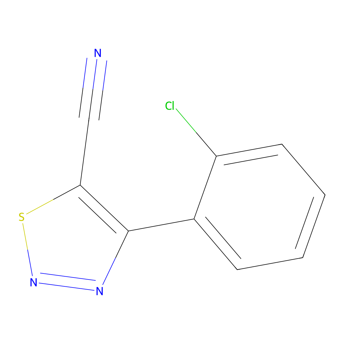 4-(2-Chlorophenyl)-1,2,3-thiadiazole-5-carbonitrile molecular structure, CAS 265326-54-3