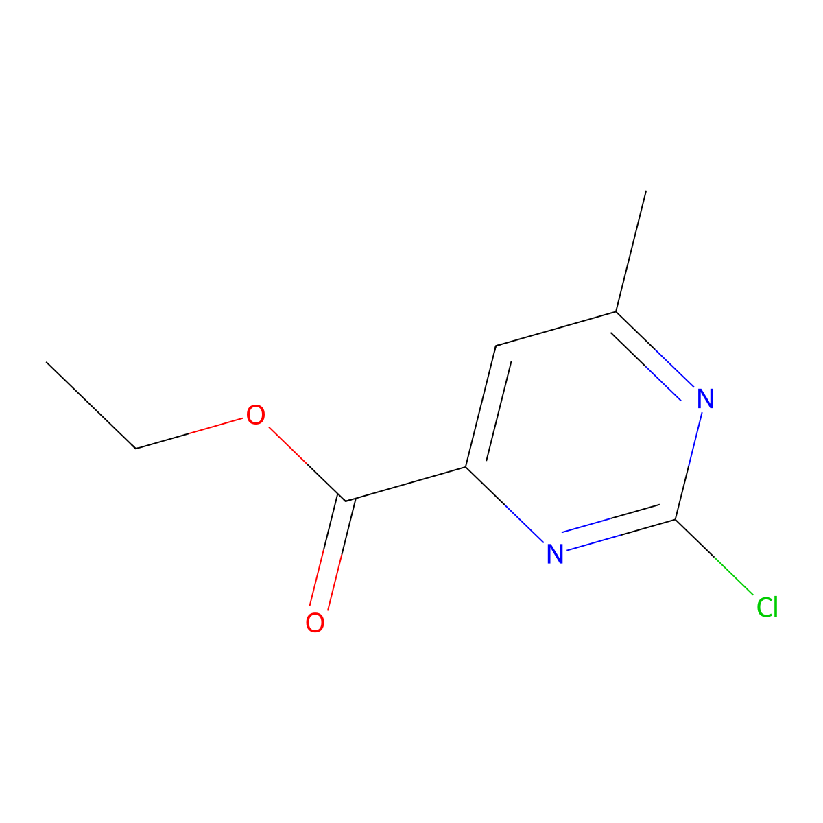 Ethyl 2-chloro-6-methylpyrimidine-4-carboxylate molecular structure, CAS 265328-14-1
