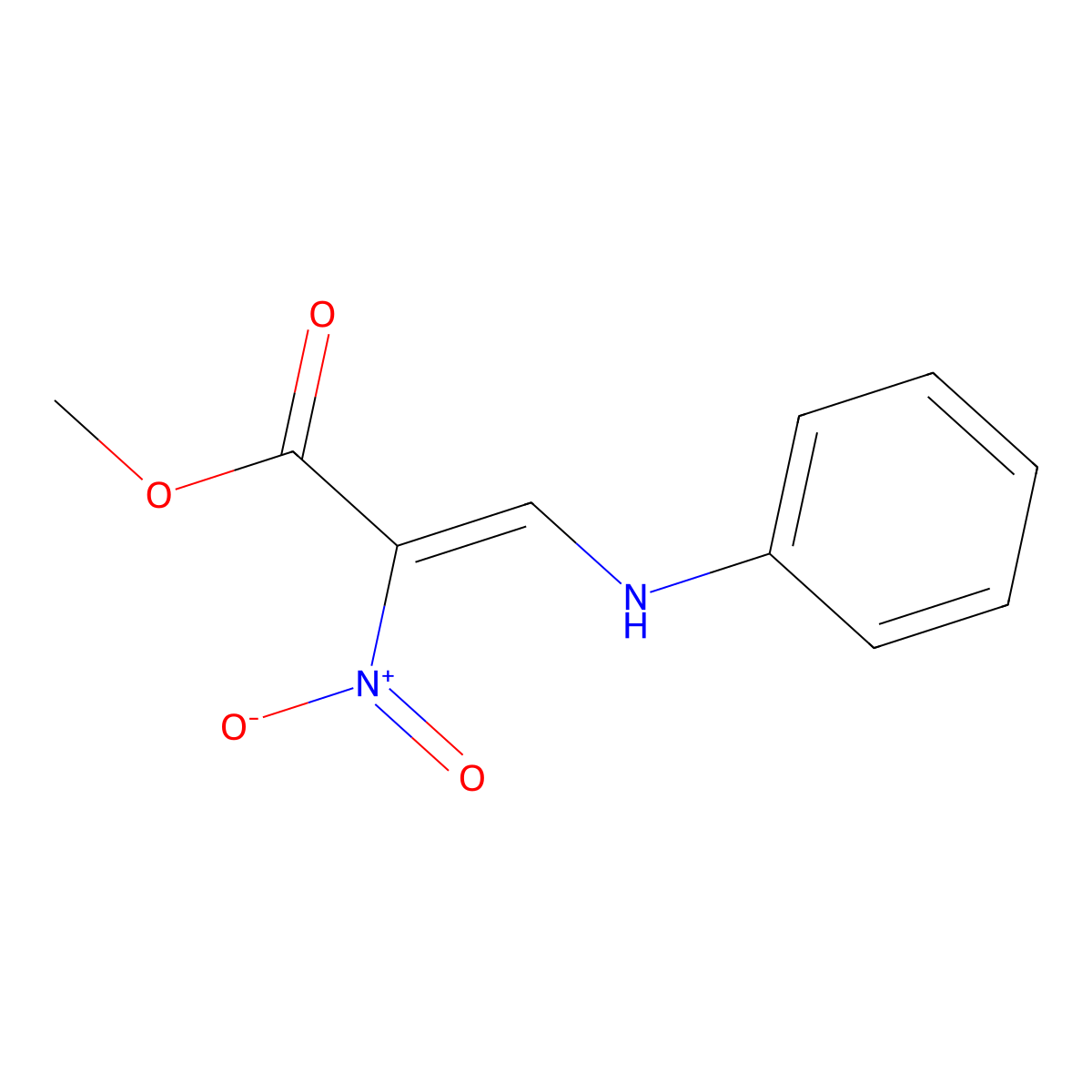 Methyl 3-anilino-2-nitroprop-2-enoate molecular structure, CAS 26533-49-3