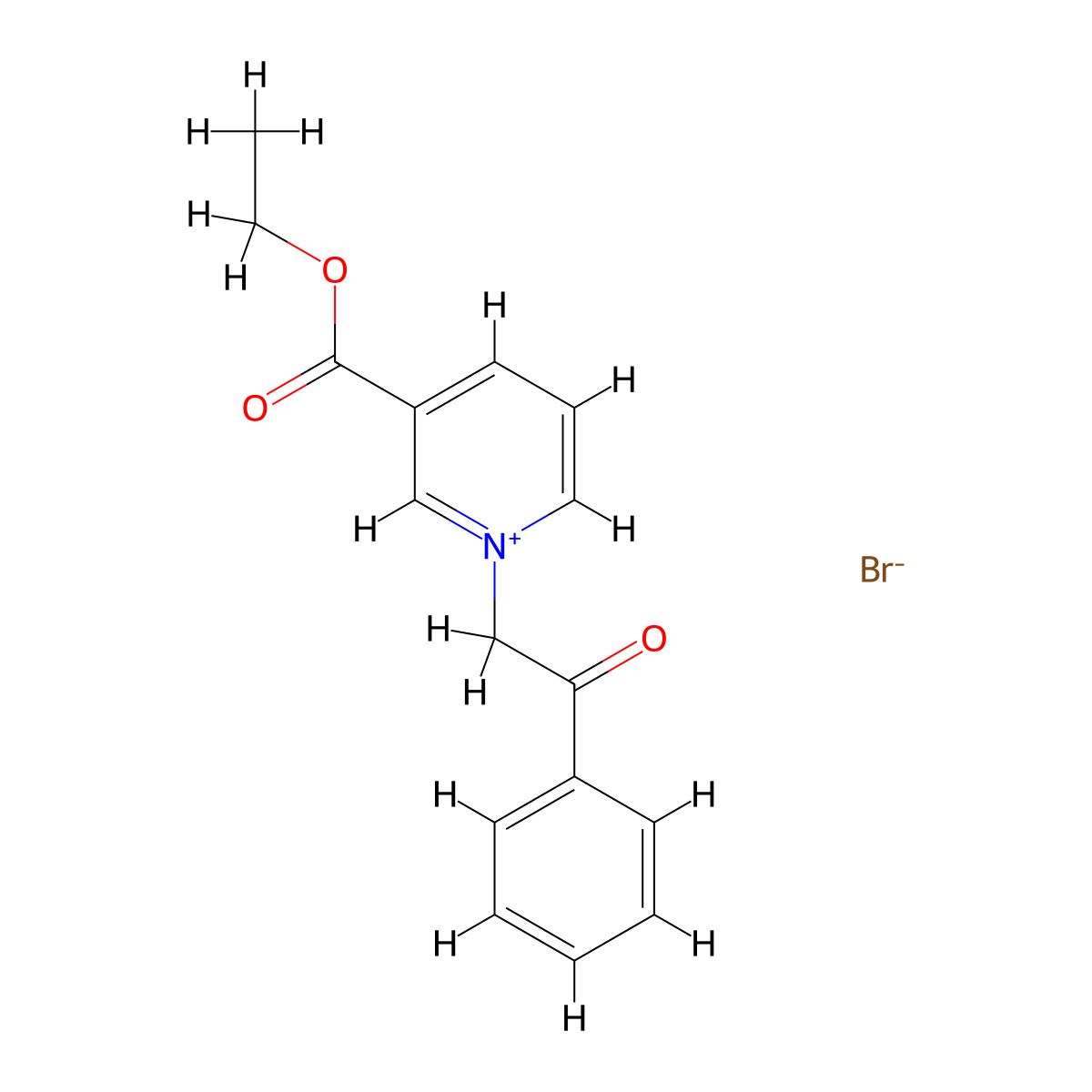 3-(Ethoxycarbonyl)-1-(2-oxo-2-phenylethyl)pyridin-1-ium bromide molecular structure, CAS 26535-84-2