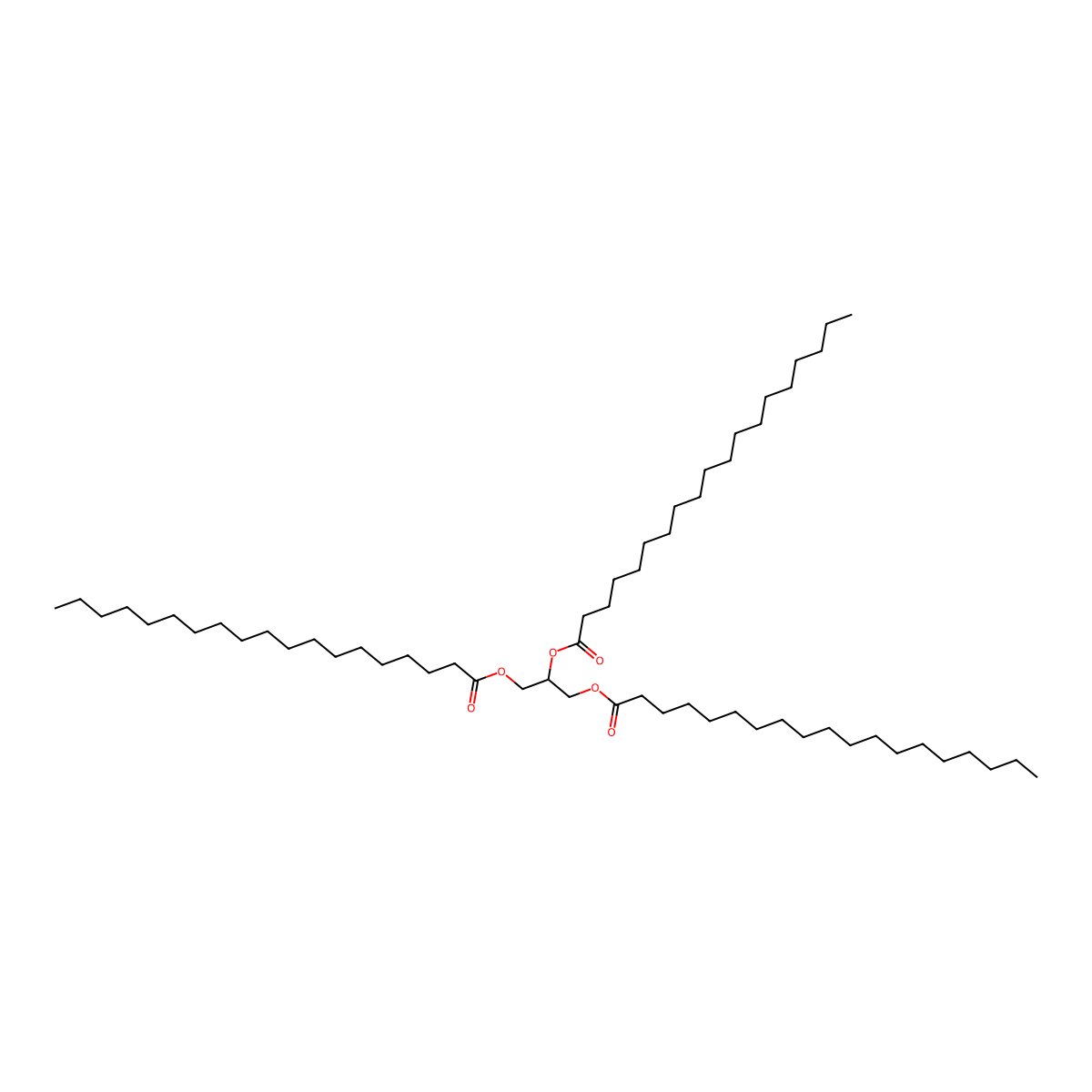 1,1',1''-(1,2,3-Propanetriyl) trinonadecanoate molecular structure, CAS 26536-13-0