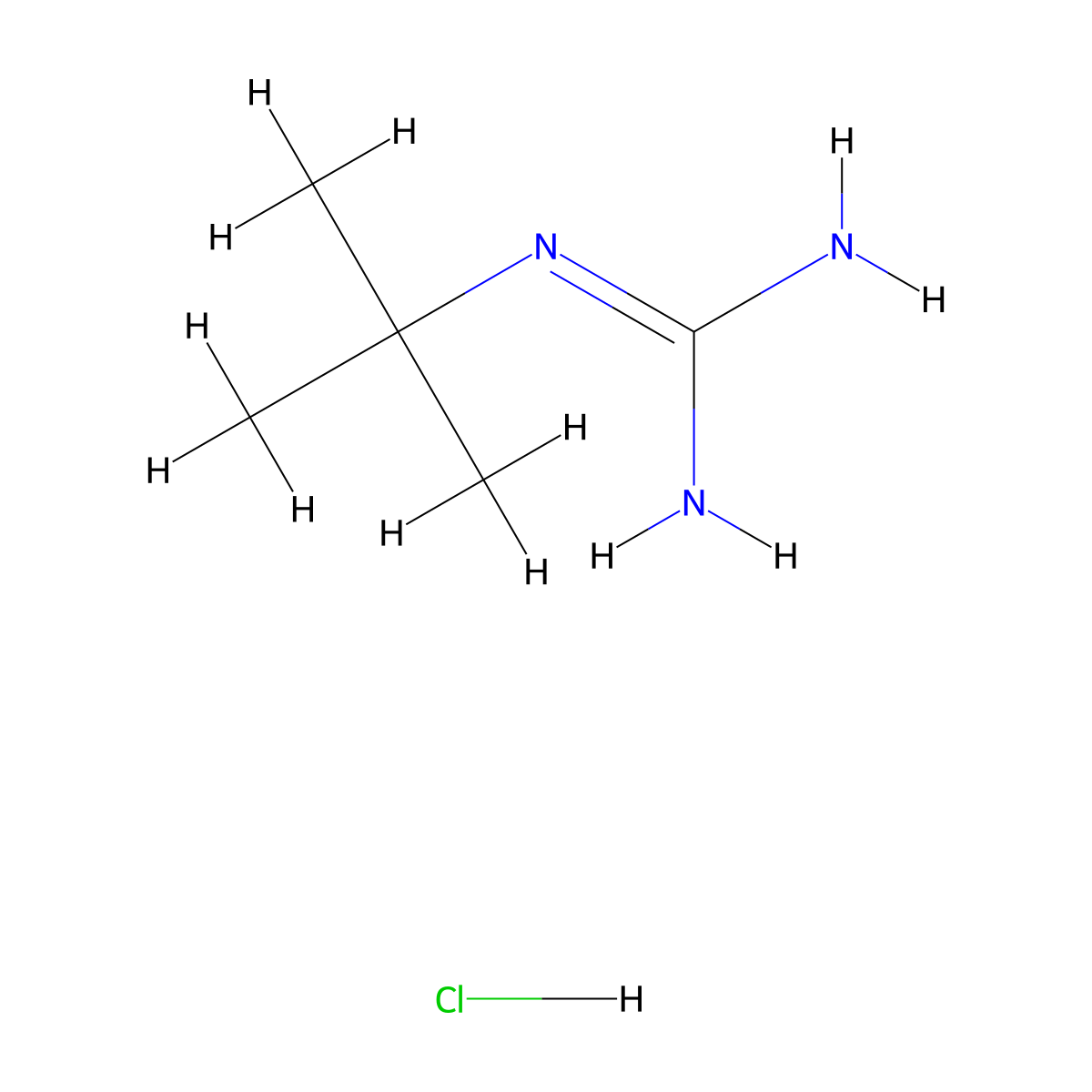 1-Tert-butylguanidine hydrochloride molecular structure, CAS 26536-30-1