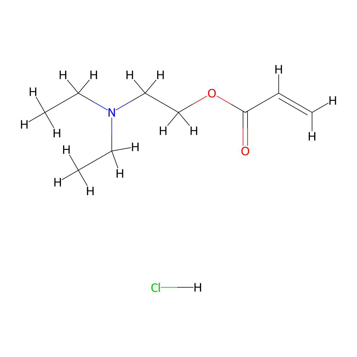 2-Propenoic acid, 2-(diethylamino)ethyl ester, hydrochloride (1:1) molecular structure, CAS 26536-86-7
