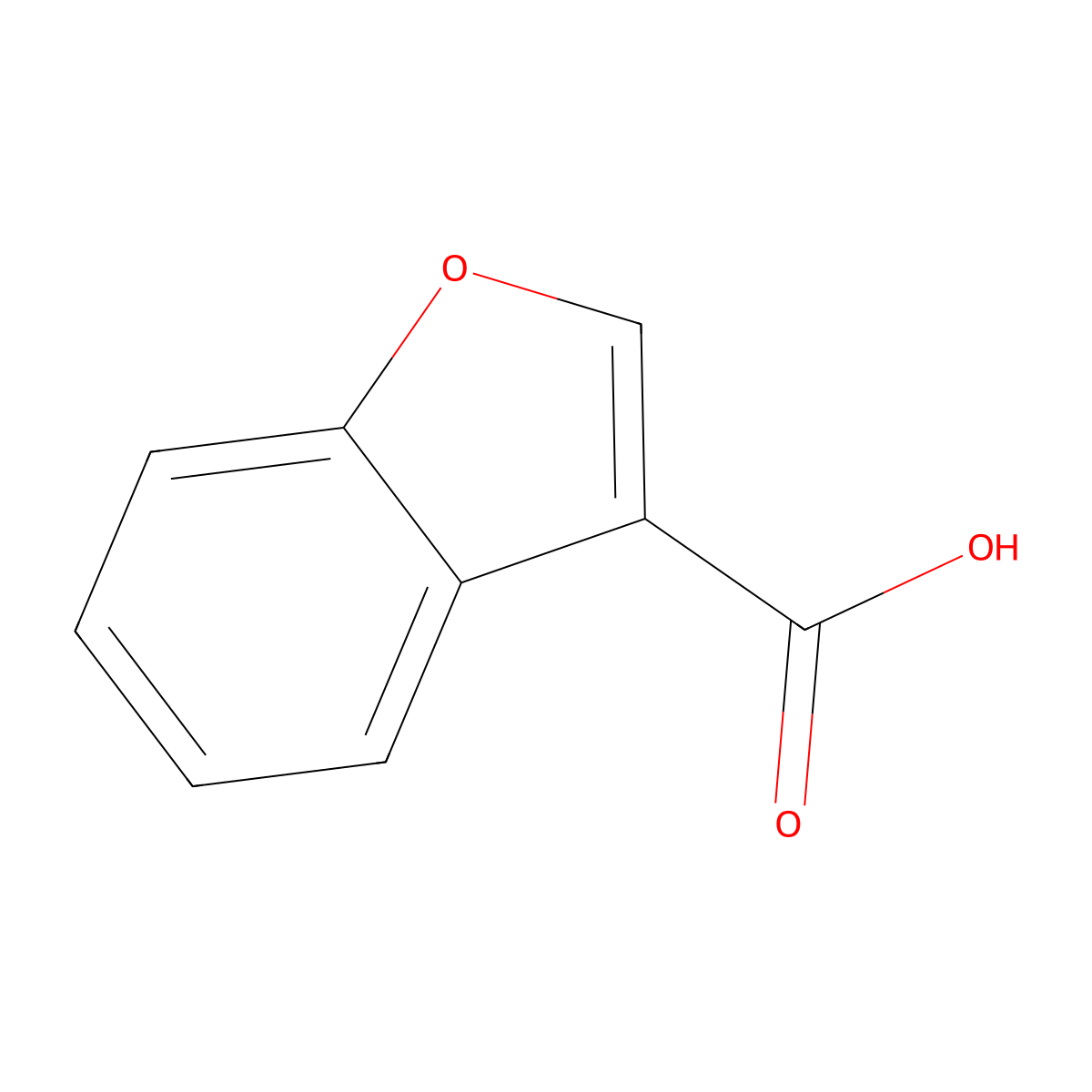 1-Benzofuran-3-carboxylic acid molecular structure, CAS 26537-68-8