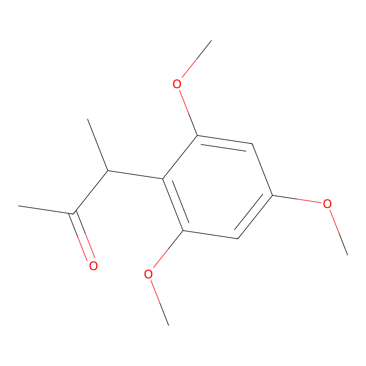 3-(2,4,6-Trimethoxyphenyl)-2-butanone molecular structure, CAS 26537-69-9