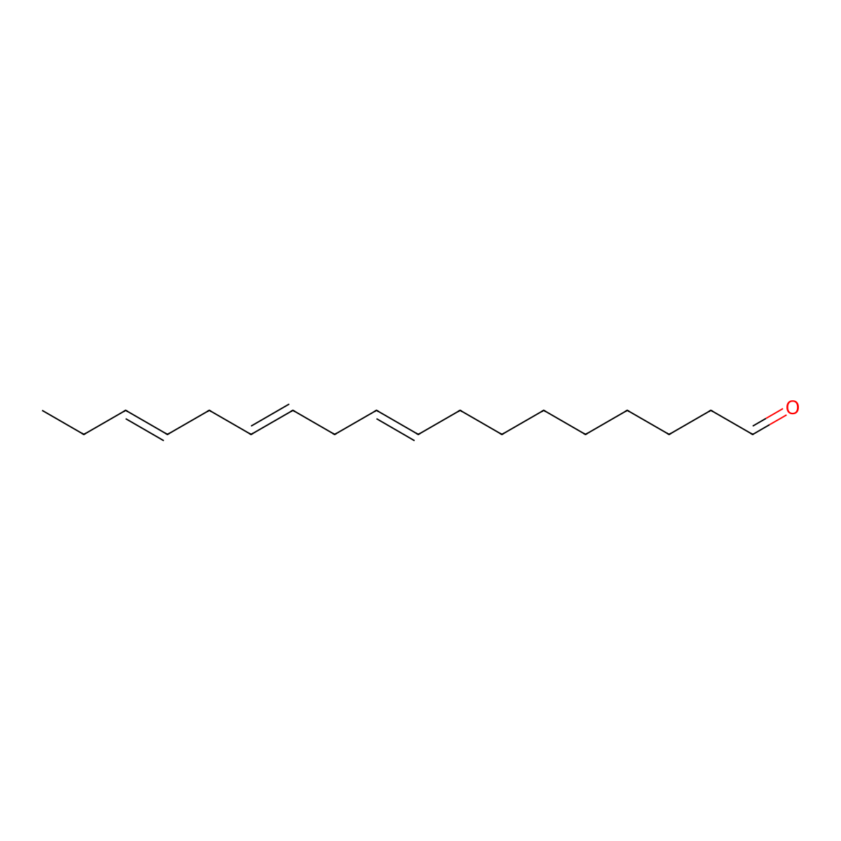 9,12,15-Octadecatrienal molecular structure, CAS 26537-71-3