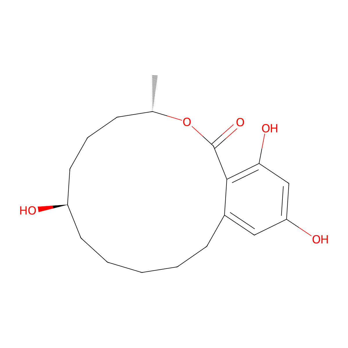 Zeranol molecular structure, CAS 26538-44-3