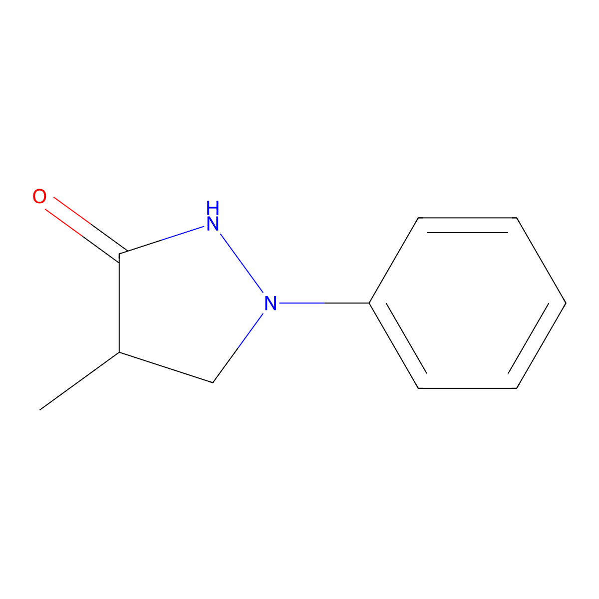 4-Methyl-1-phenylpyrazolidin-3-one molecular structure, CAS 2654-57-1