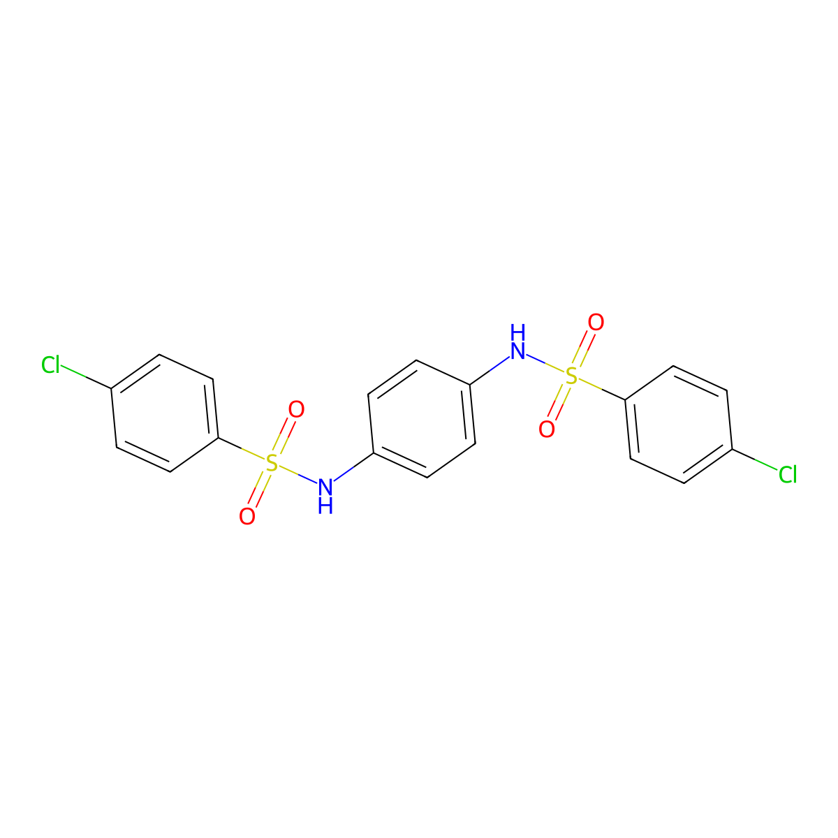 4-chloro-N-[4-[(4-chlorophenyl)sulfonylamino]phenyl]benzenesulfonamide molecular structure, CAS 2654-68-4