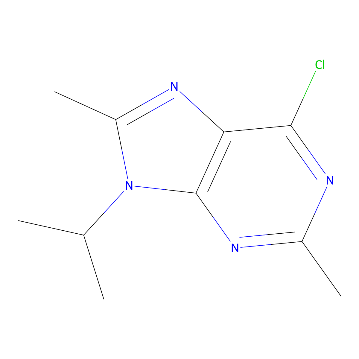 6-Chloro-9-isopropyl-2,8-dimethyl-9H-purine molecular structure, CAS 2654003-58-2